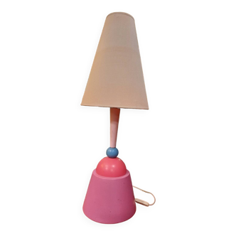 Grande lampe en céramique coloré années 80, luminaires calbret