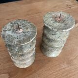 Pair of candle holders, marble candle holders