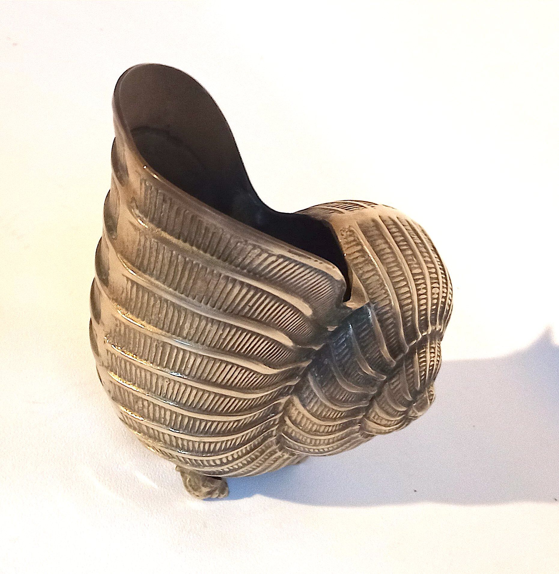 Champagne bucket shell shape Nautilus Giovanni Patrini brass Width 23.3 cm