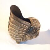 Champagne bucket shell shape Nautilus Giovanni Patrini brass Width 23.3 cm