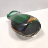Vintage Green and Yellow  Sommerso Murano Glass Vase attr. to Flavio Poli, Italy