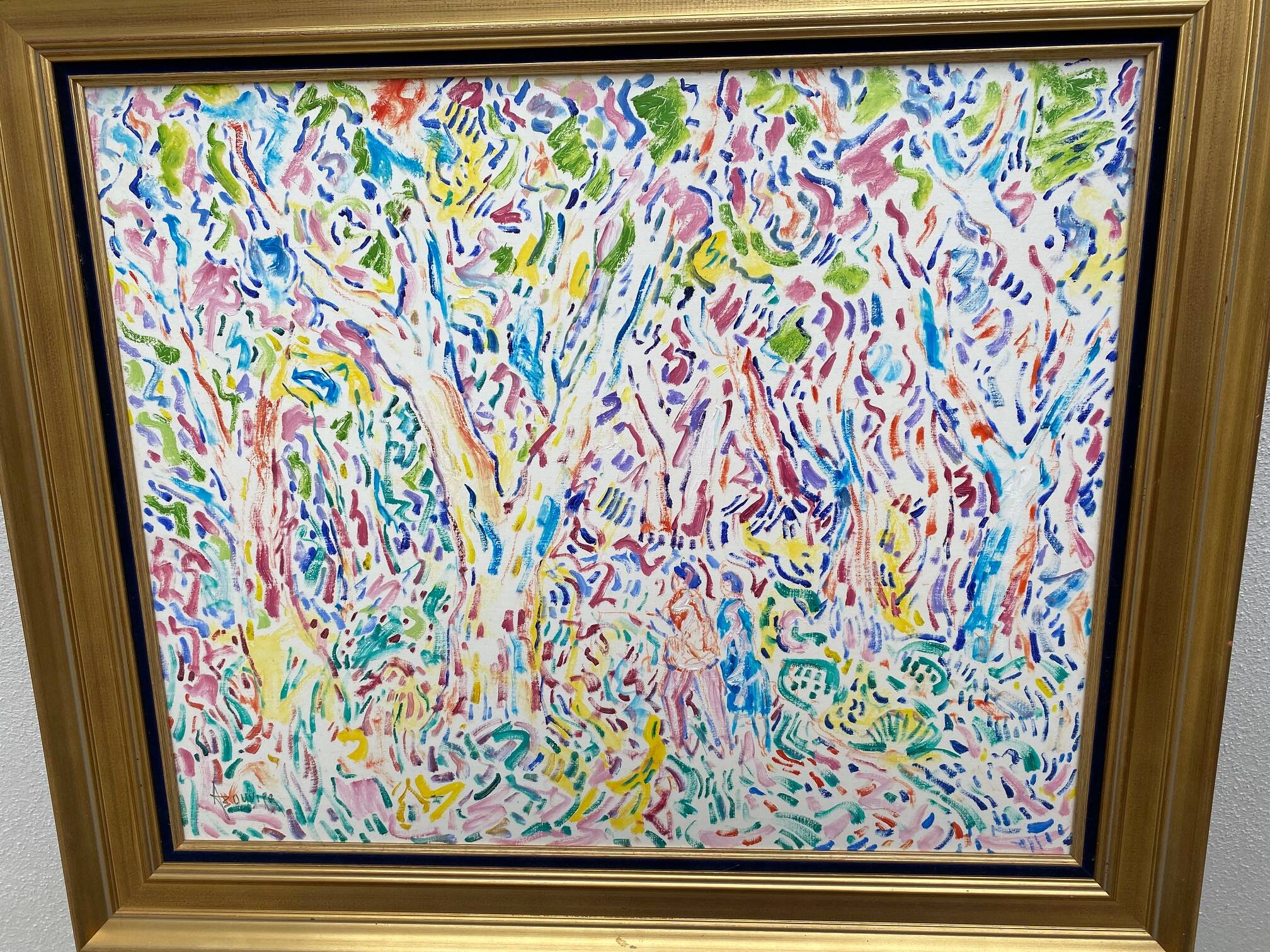 Oil painting signed armand bouvier fauvism style walkers ss le bois