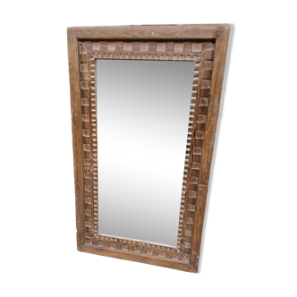 Art Deco mirror in Burmese teak