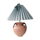 Ceramic lamp with 80s fabric lampshade