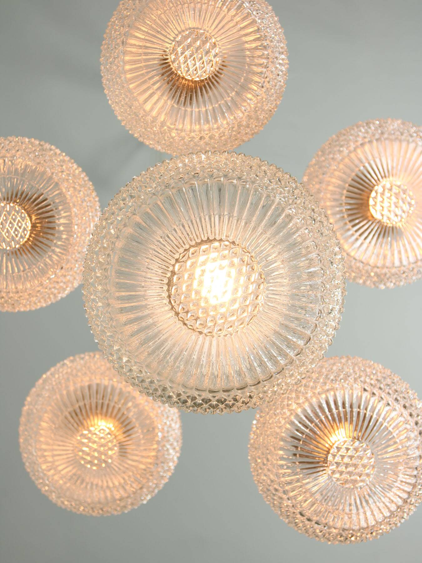 Vintage Italian Crystal and Chrome Chandelier, 70s