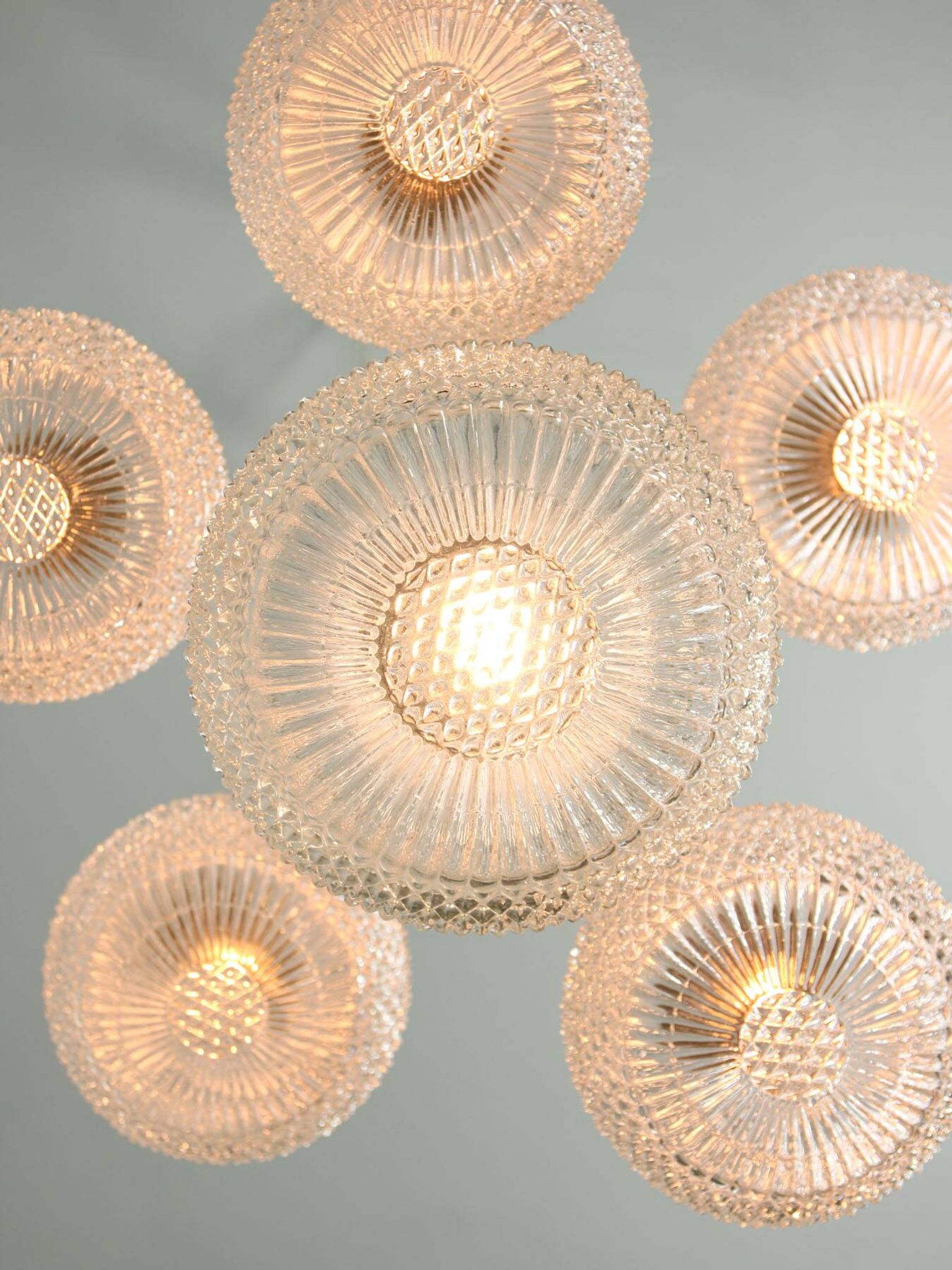 Vintage Italian Crystal and Chrome Chandelier, 70s