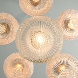 Vintage Italian Crystal and Chrome Chandelier, 70s