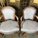 Pair of Louis XV style convertible armchairs