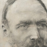 Portrait of a man • charcoal and white chalk
