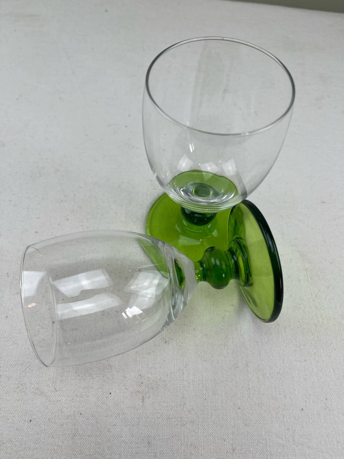 4 vintage green glasses