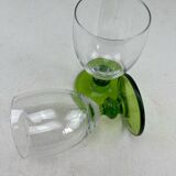 4 vintage green glasses