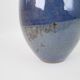 Large blue glazed ceramic vase signed under the base