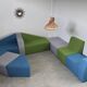 Ensemble canapé géométrique design modulable 10 pièces style vintage tissus couleur