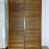 Vintage oak curtain filing cabinet (double)