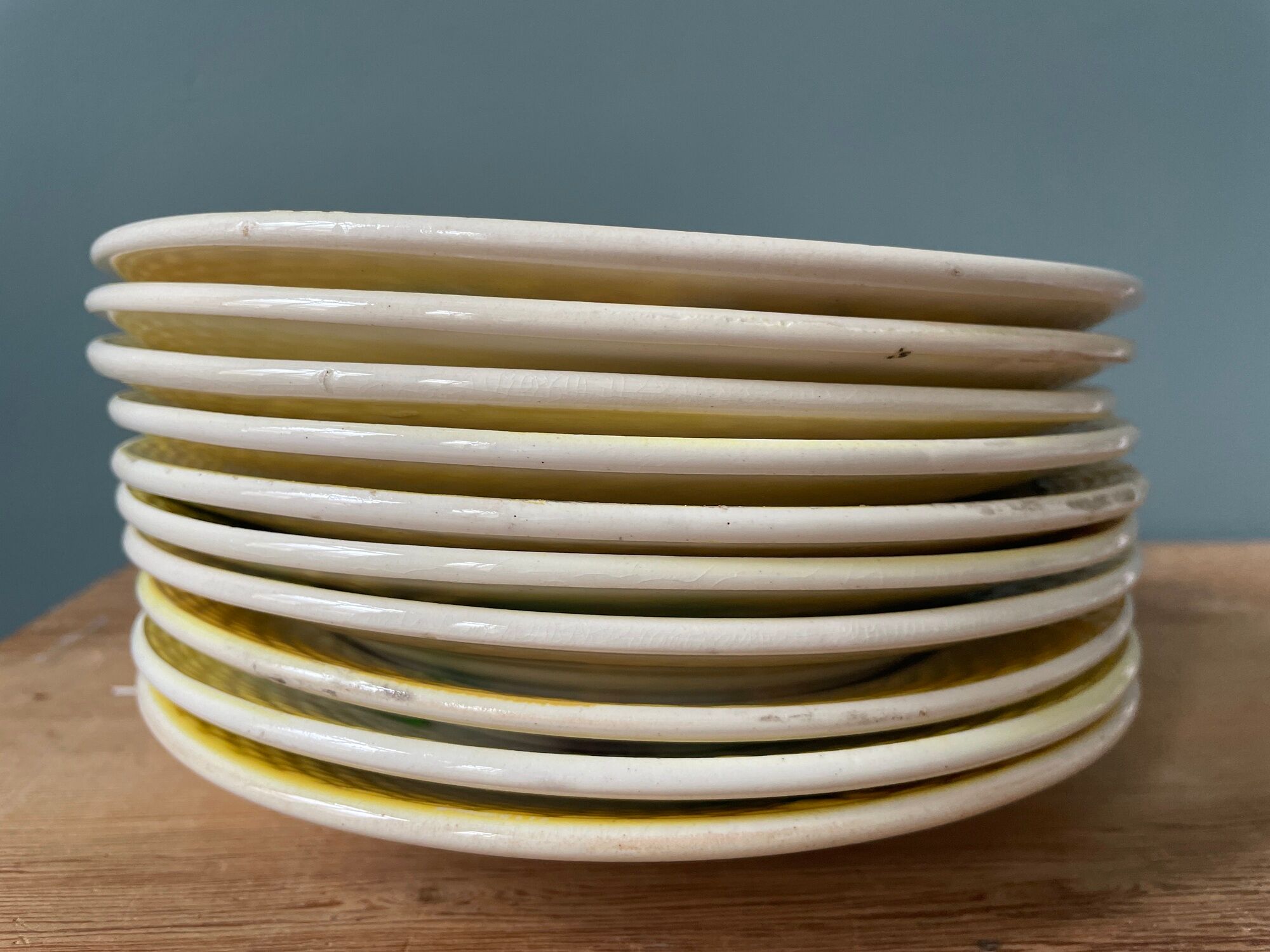 Series of 10 plates in slurry Orchies Moulin des Loups