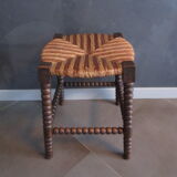 Antique mulched stool, turned feet
