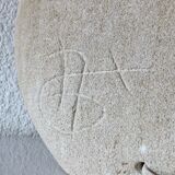 Vintage lamp in Chauvigny stone, signed Arsène Galisson