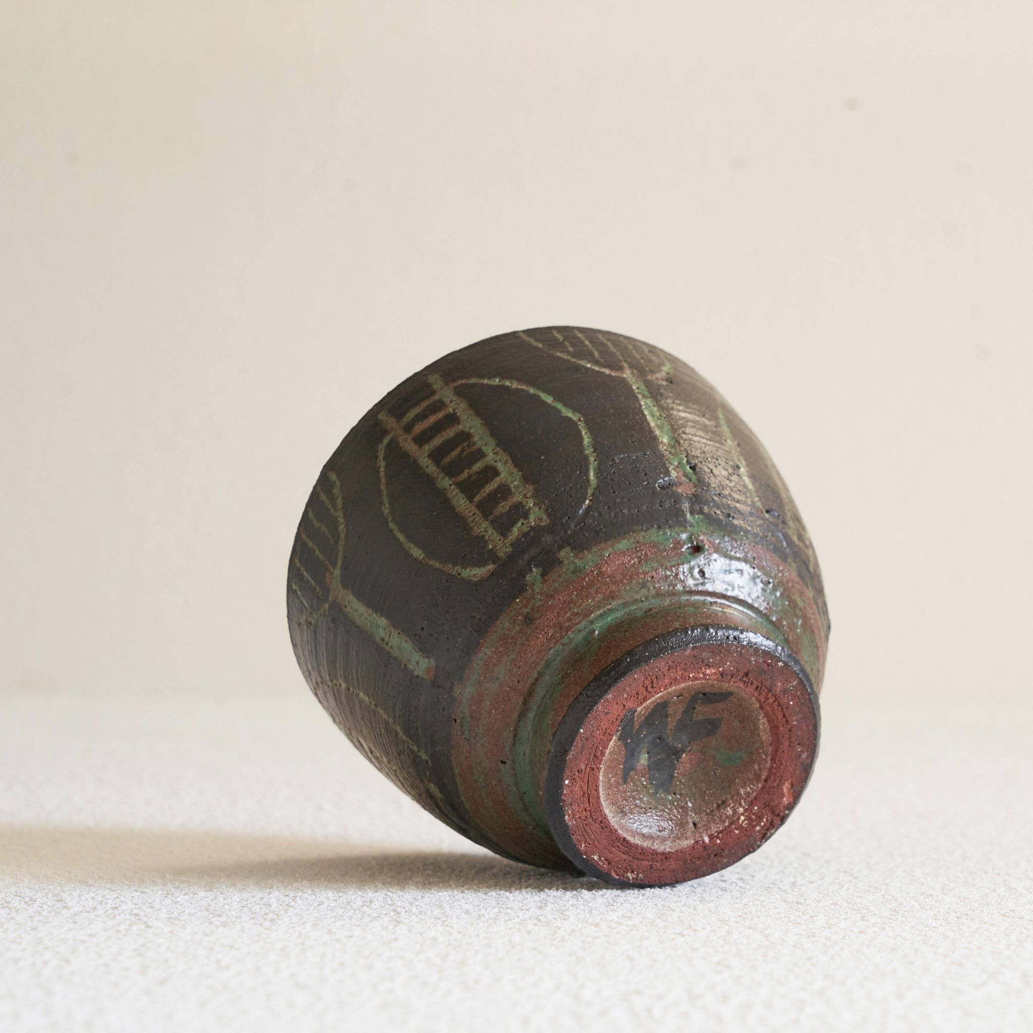 Wim Fiege Mid-Century Modern Ceramic Coupe, 1950s