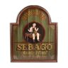 Advertising Sebago wooden panel