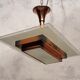 Art Deco pendant lamp by Henri Petitot - Patinated brass - Ca 1930