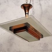 Art Deco pendant lamp by Henri Petitot - Patinated brass - Ca 1930