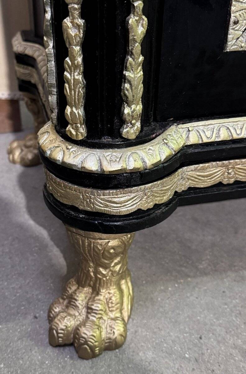 Meuble style Napoléon III "Boulle" en bois laqué
