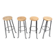 Vintage french wrought iron bar stools, 1960s - set of 4
