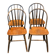 Set of 4 vintage spindle chairs in Windsor/Scandinavian style.