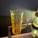Carafe vintage verre jaune