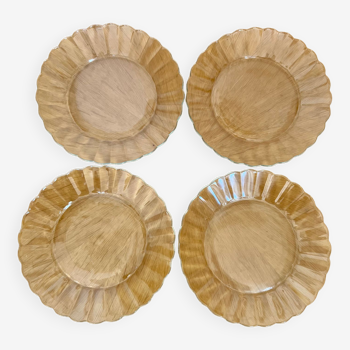 Lot de quatre assiettes Marguerite vintage Duralex