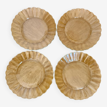 Set of four vintage Duralex Marguerite plates