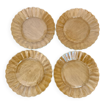Set of four vintage Duralex Marguerite plates