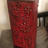 West Germany red ceramic vase 60s vintage