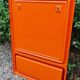 Vintage orange sixties molded plastic shelf mirror no shipping
