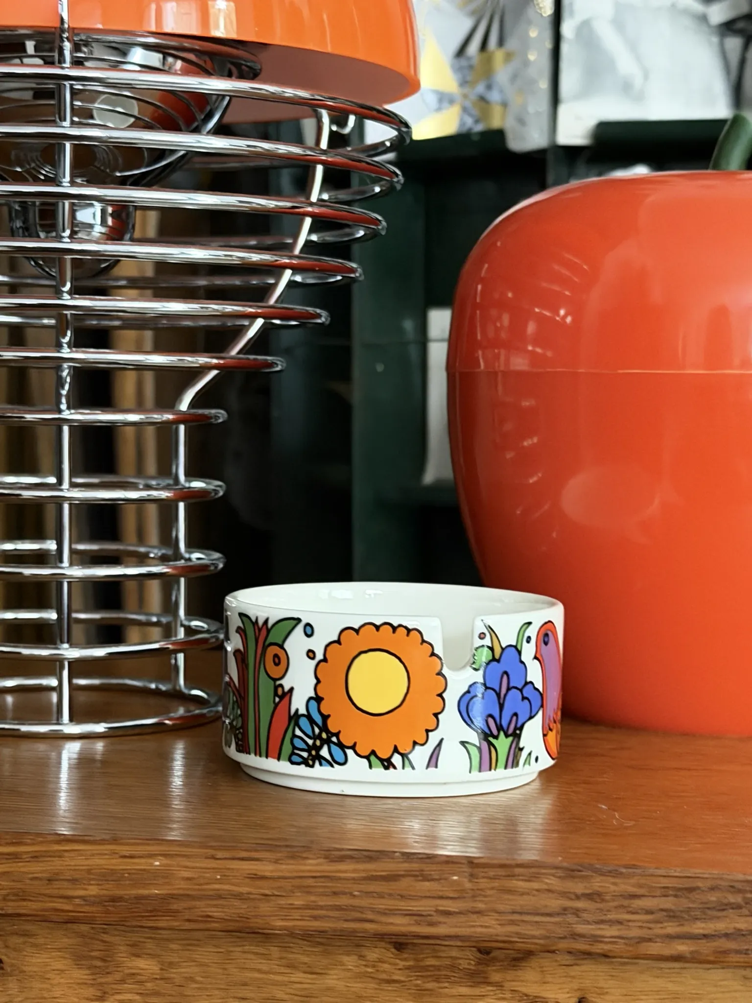 Vintage ceramic ashtray with "Acapulco" pattern – Villeroy & Boch