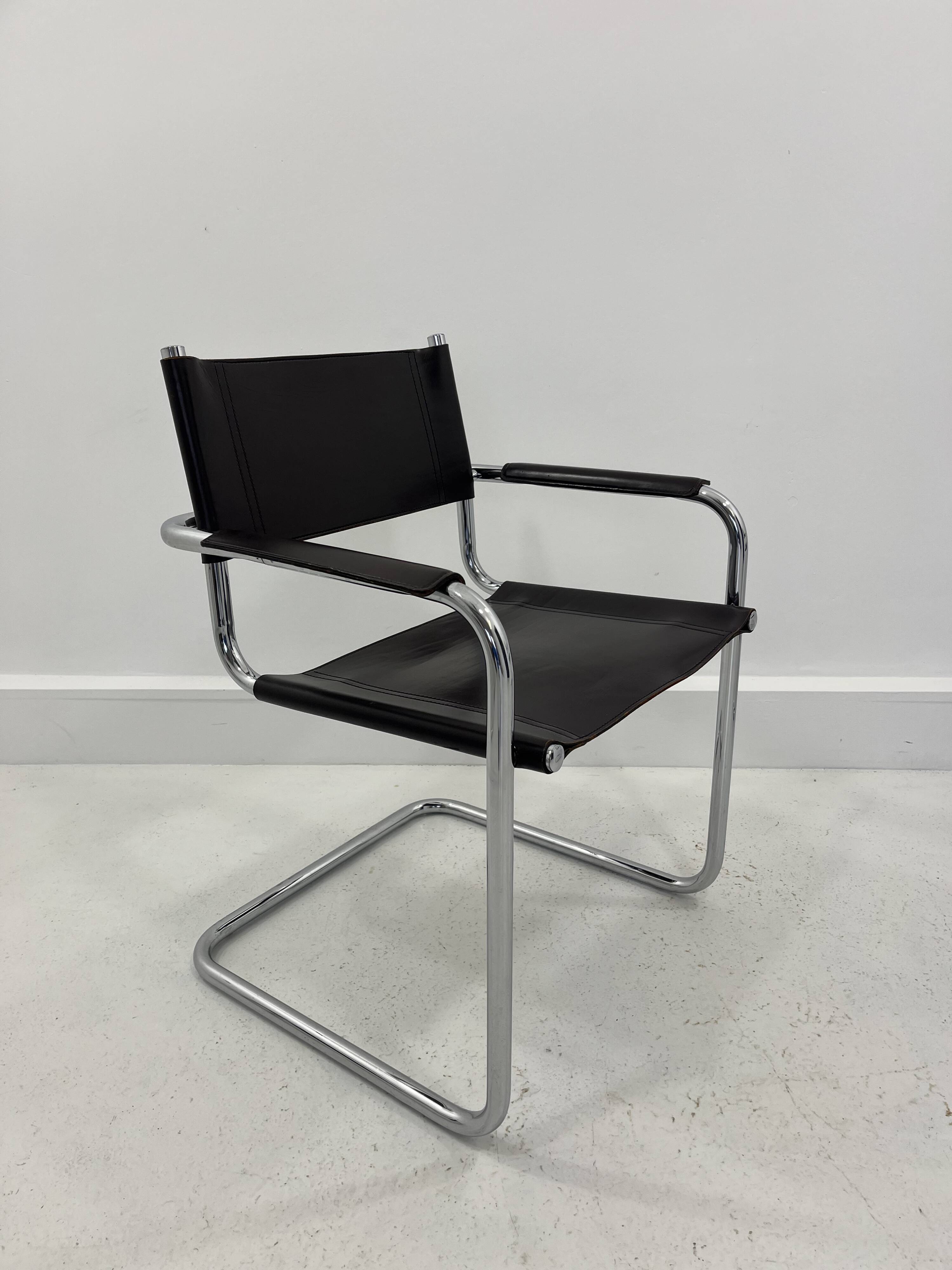 Leather Chairs, Italy, 1970s, Set of 4 ,dark brown