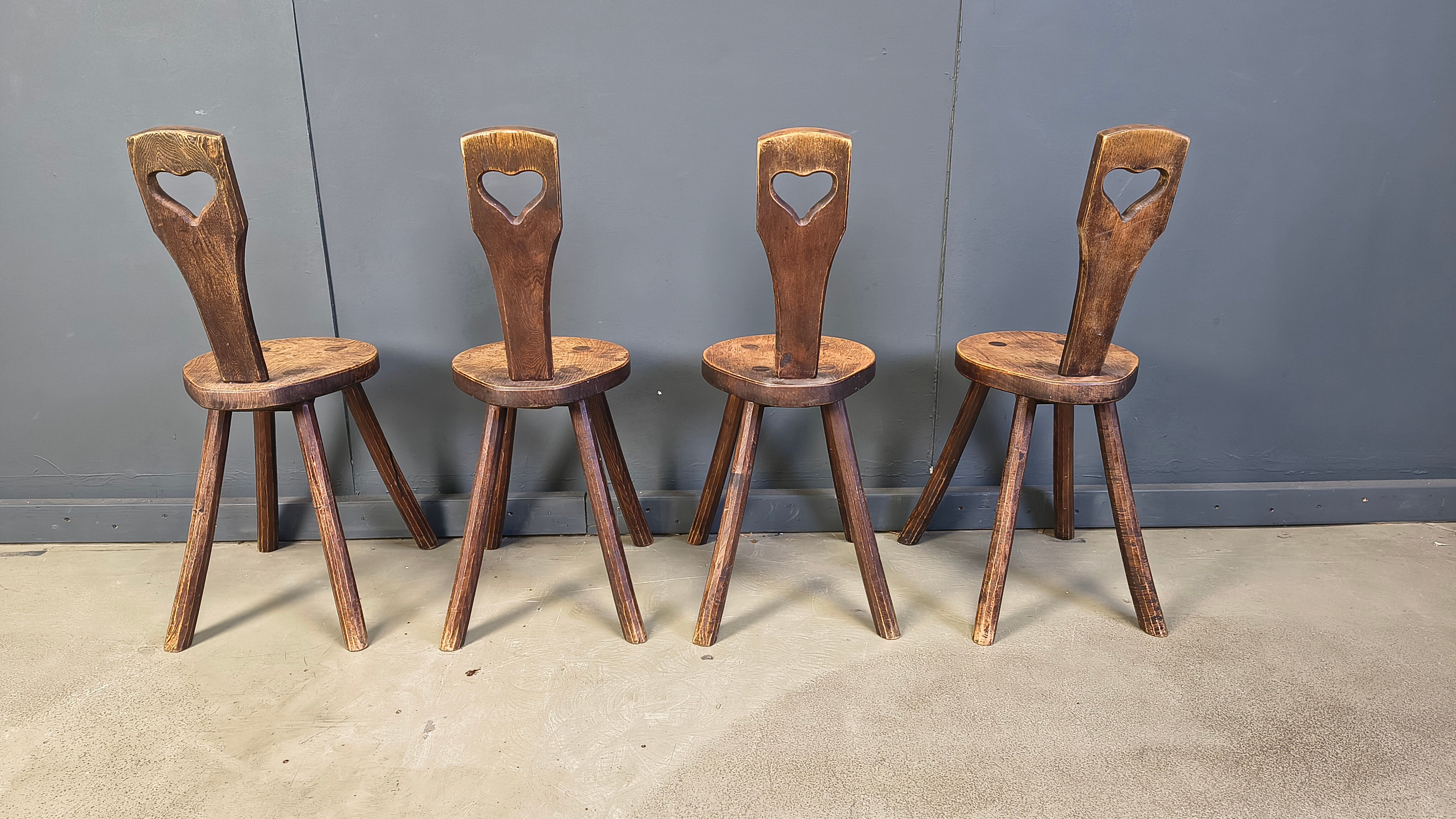 Vintage brutalist heart shaped chairs, 1960s