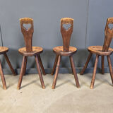 Vintage brutalist heart shaped chairs, 1960s