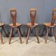 Vintage brutalist heart shaped chairs, 1960s