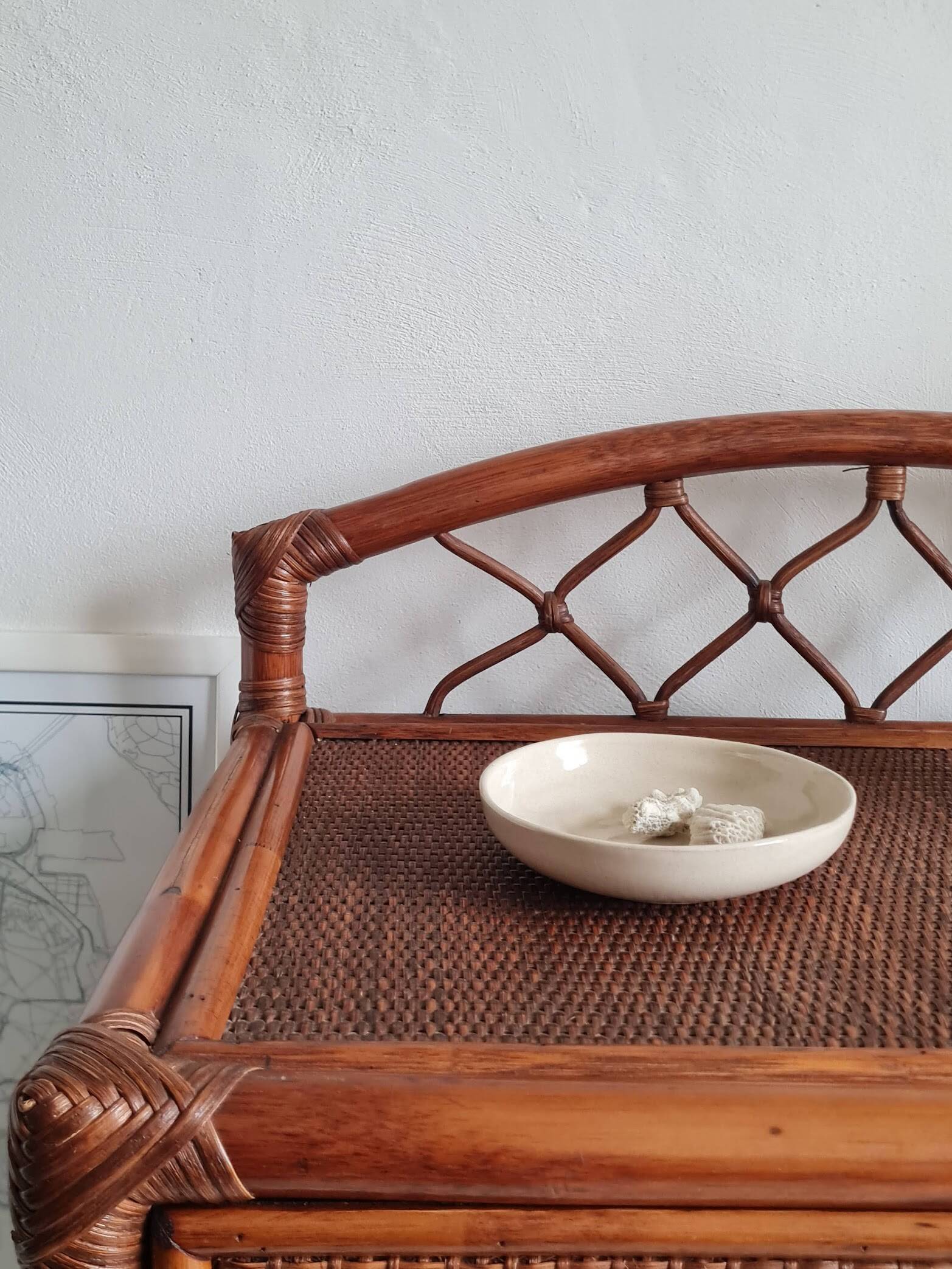 Rattan chest of drawers from the 1970s.