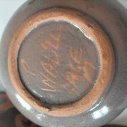 Set of 3 signed glazed stoneware bowls