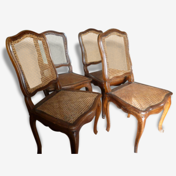 4 Chaises d'époque Louis XV