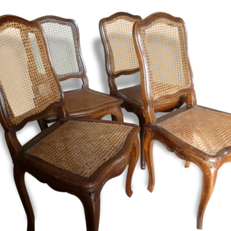 4 Chaises d'époque Louis XV