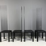 Chaises de salle à manger vintage à haut dossier, 1980