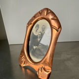 Art nouveau copper and metal photo frame