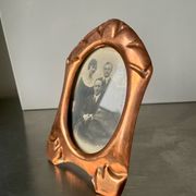 Art nouveau copper and metal photo frame