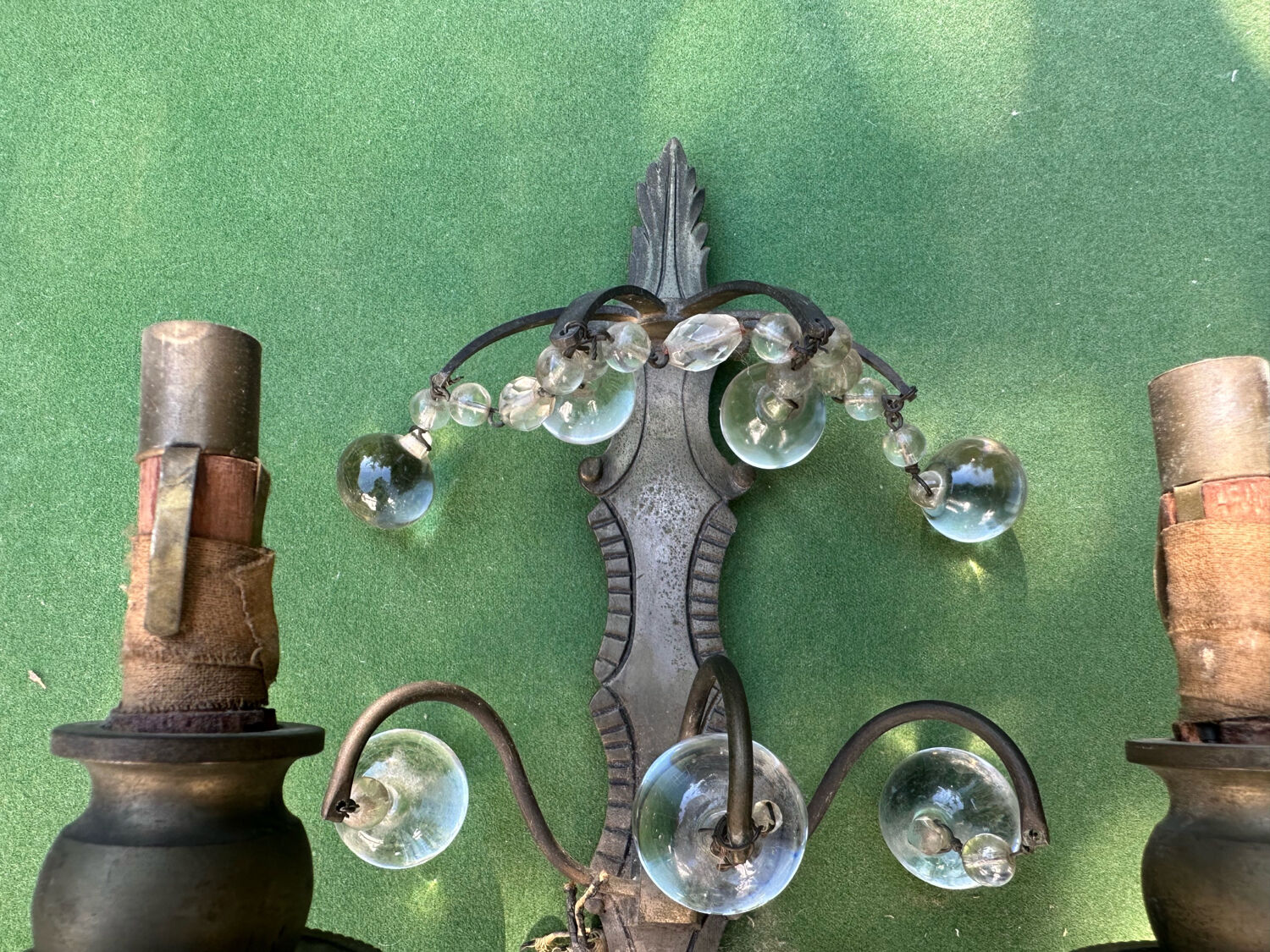 Pair of Art Nouveau / Art Deco Border Period Wall Lights 1920