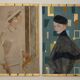 Painted canvas depicting a woman from the 1950s. Contemporary work.