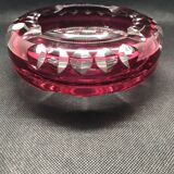 Val st Lambert ashtray in red crystal -sig