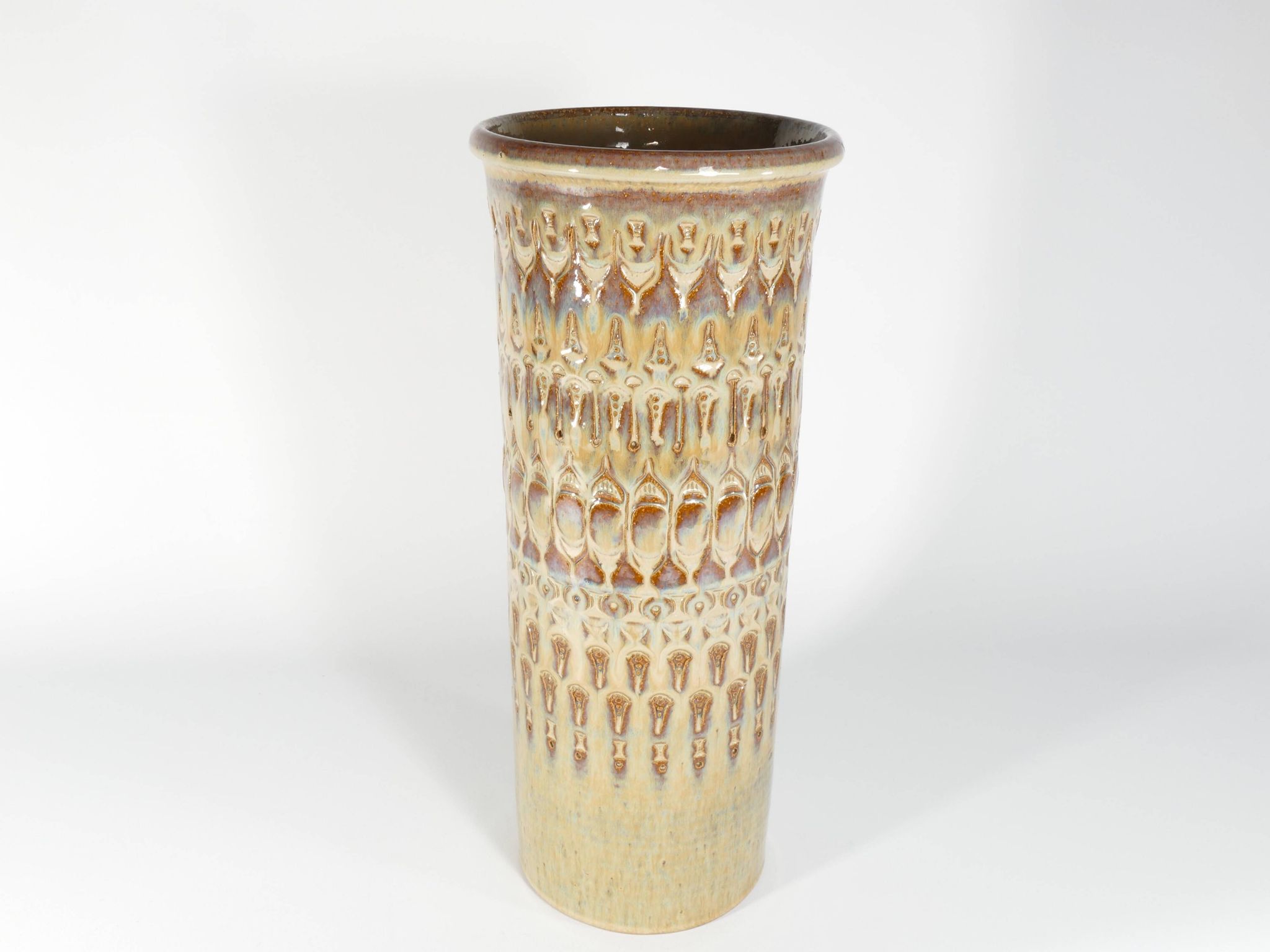 Vase de sol en grès moderne scandinave, "3119" Søholm Stentøj, années 1960.